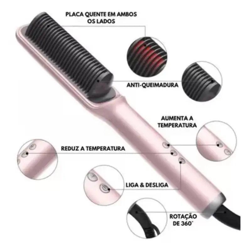 Escova Secadora e Modeladora de Cabelo Elétrica 3 em 1 bivolt - F7X Shop