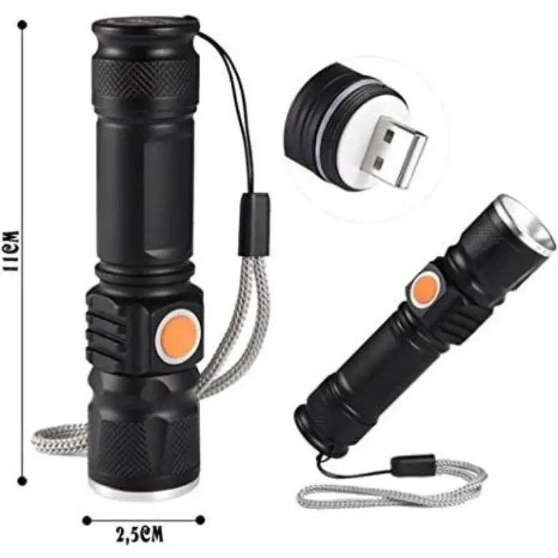 Lanterna Profissional Led USB Recarregável - F7X Shop