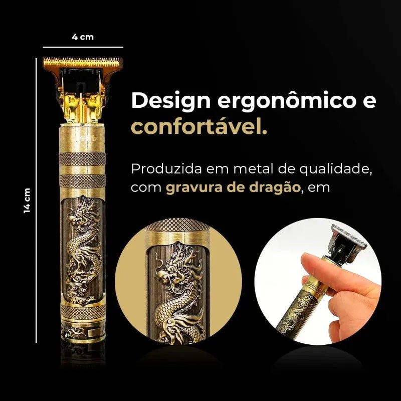 Máquina de Cortar Cabelo e Barba Profissional 2.0 Dragon Vintage T9 Original - F7X Shop