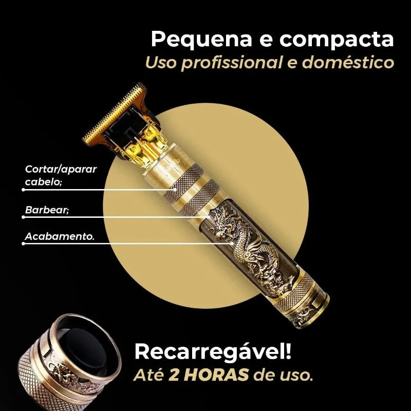 Máquina de Cortar Cabelo e Barba Profissional 2.0 Dragon Vintage T9 Original - F7X Shop