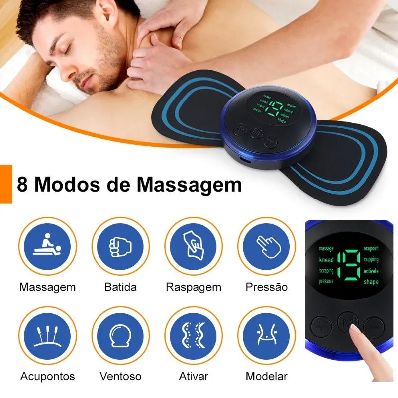 Mini Massageador EMS Estimulador Elétrico De Pescoço Portátil - F7X Shop