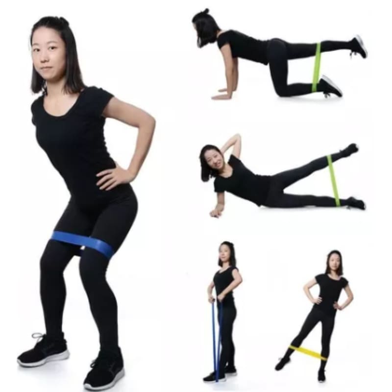 Kit com 5 Faixas Elásticas Para Exercícios Multifuncional