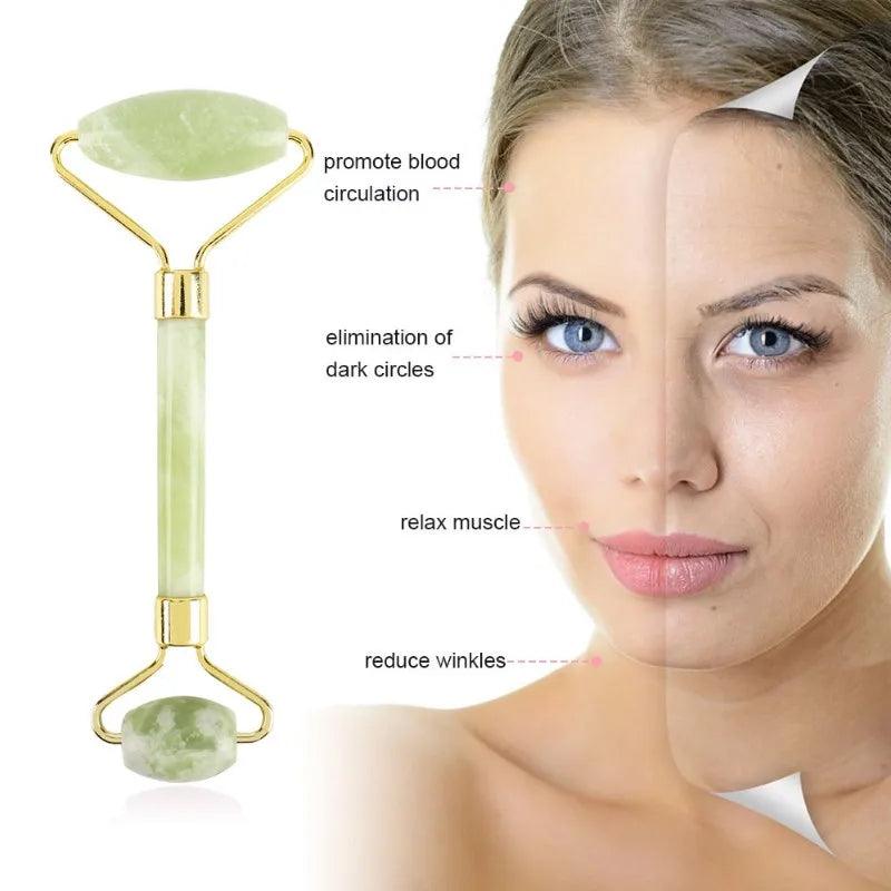 Massageador Facial Anti Rugas Rolinho Pedra de Jade - F7X Shop