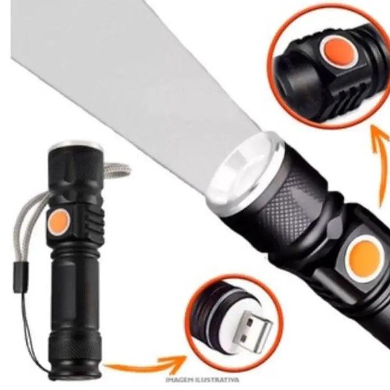 Lanterna Profissional Led USB Recarregável - F7X Shop