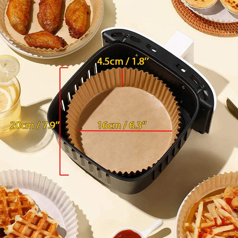 Forma de Papel Descartável para Air Fryer Antiaderente ideal para Cozinhar 100 peças - F7X Shop