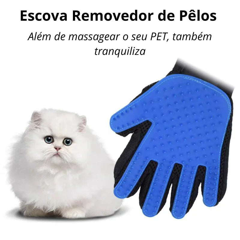 Luva Nano Magnética com Escova Removedora de Pelos para Cães e Gatos - F7X Shop