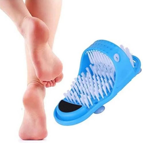 Chinelo Azul com Escova Limpa Pés: Adeus Frieiras e Micoses