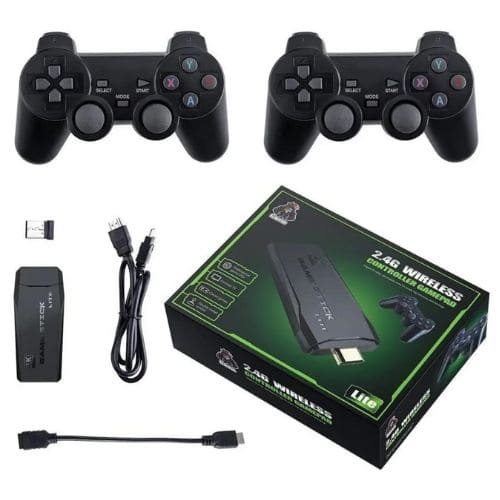 Videogame Nostálgico com 10.000 Jogos Clássicos Game Stick 64GB com 2 Controles