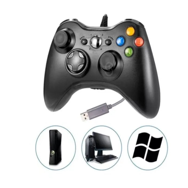 Controle Com Fio Compatível Para Xbox 360 e PC 2 em 1 - F7X Shop