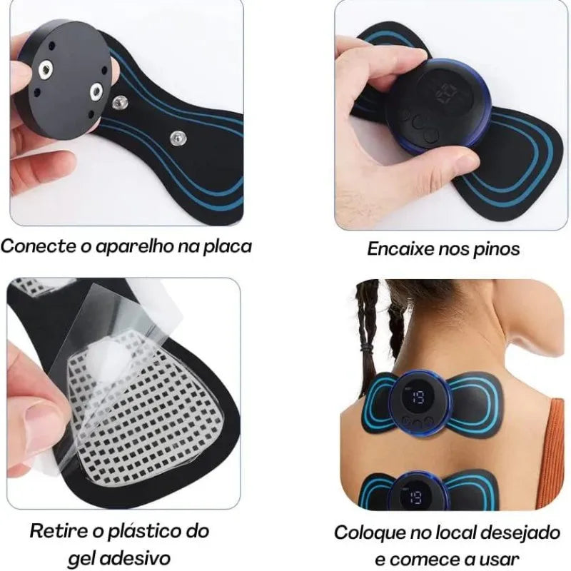 Mini Massageador EMS Estimulador Elétrico De Pescoço Portátil - F7X Shop