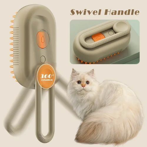 Escova Elétrica a Vapor para Pets: Limpeza, Massagem e Hidratação para Cães e Gatos!