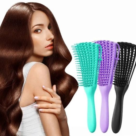 Escova Polvo para Cabelo Encaracolado Detangler - F7X Shop