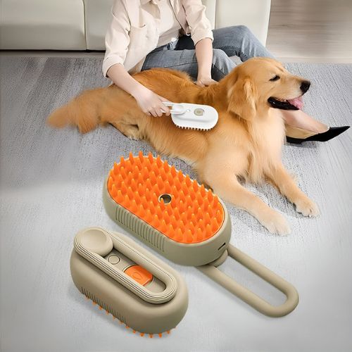 Escova Elétrica a Vapor para Pets: Limpeza, Massagem e Hidratação para Cães e Gatos!