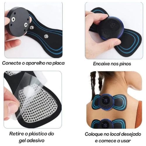 Mini Massageador EMS Estimulador Elétrico De Pescoço Portátil