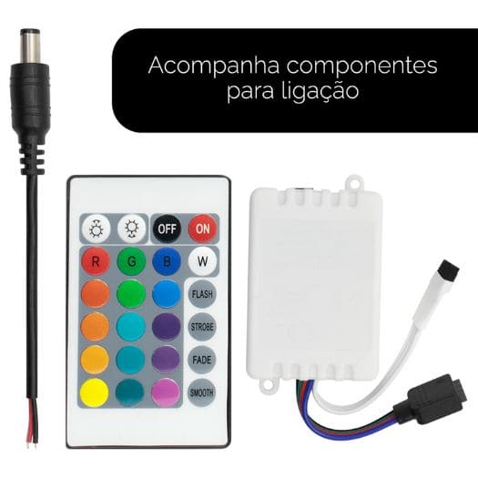 Fita Led RGB com 5 Metros + Controladora e Fonte - F7X Shop