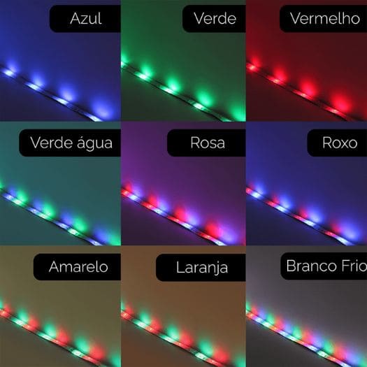 Fita Led RGB com 5 Metros + Controladora e Fonte - F7X Shop