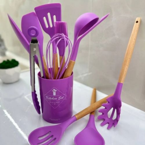 Kit Completo Utensílios de Cozinha em Silicone 12 Peças Antirriscos e Resistentes ao Calor