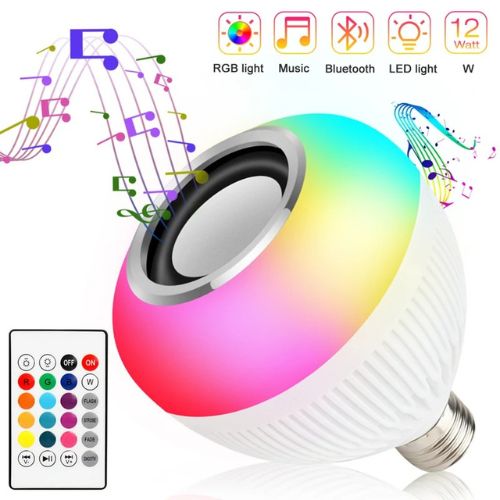 Lâmpada Led Bluetooth com Alto - Falante e Controle Remoto: Música e Cores em um Só Produto - F7X Shop