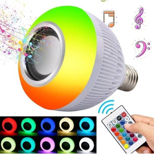 Lâmpada Led Bluetooth com Alto - Falante e Controle Remoto: Música e Cores em um Só Produto - F7X Shop