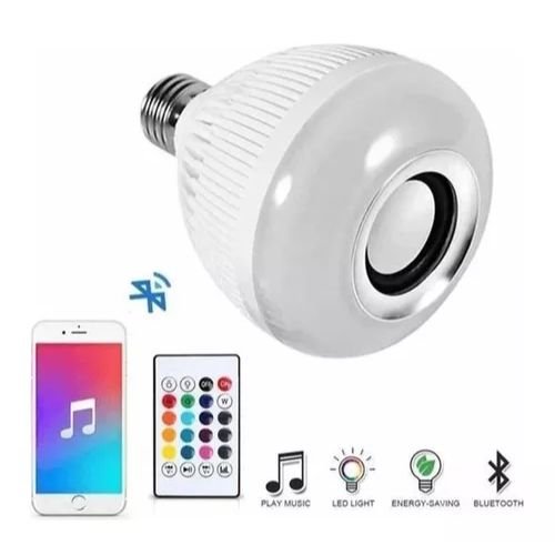 Lâmpada Led Bluetooth com Alto - Falante e Controle Remoto: Música e Cores em um Só Produto - F7X Shop