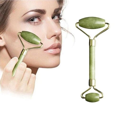 Massageador Facial Anti Rugas Rolinho Pedra de Jade