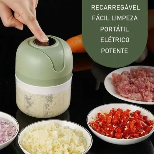 Mini Processador Elétrico Moedor de Alimentos Portátil