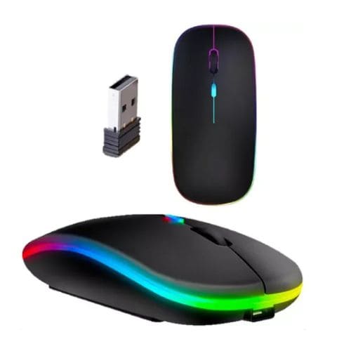 Mouse Bluetooth RGB Bateria Interna Recarregável Longa Duração