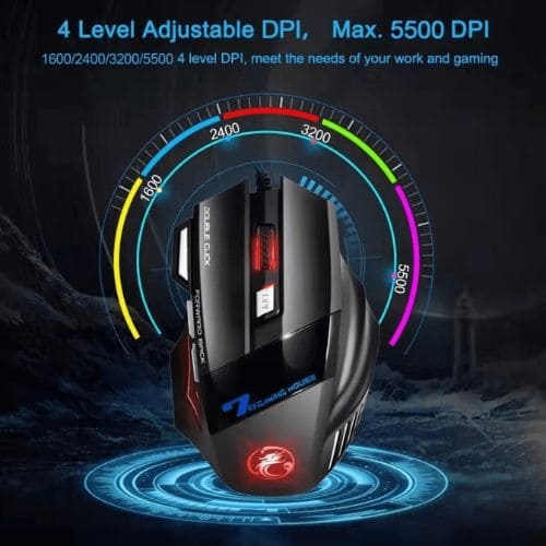 Mouse Gamer Para Jogo Computador 3200dpi com LED Laser X7 USB Botões Profissional