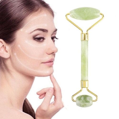 Massageador Facial Anti Rugas Rolinho Pedra de Jade