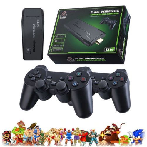 Videogame Nostálgico com 10.000 Jogos Clássicos Game Stick 64GB com 2 Controles