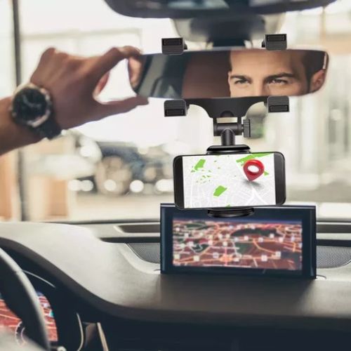 Suporte Celular Veicular Automotivo Encaixe no Retrovisor Carro Caminhão GPS 360°