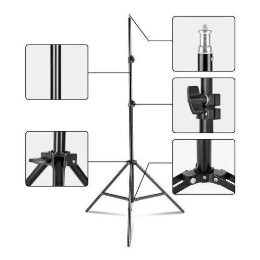 Tripé Universal para Iluminação Altura Regulável até 2 Metros
