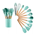 Kit Completo Utensílios de Cozinha em Silicone 12 Peças Antirriscos e Resistentes ao Calor