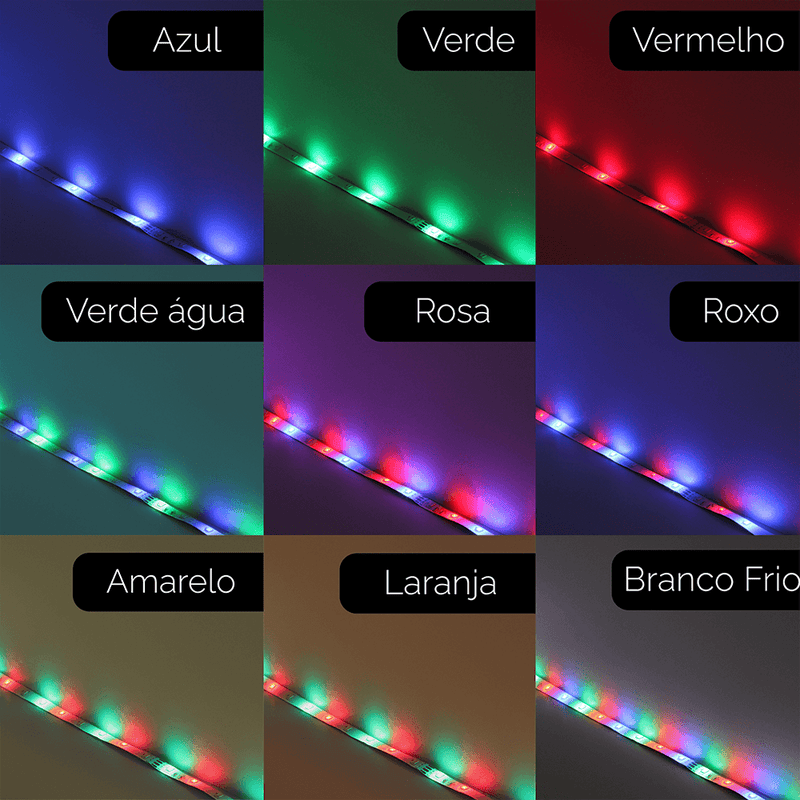 Fita Led RGB Silicone + Controladora e Fonte - F7X Shop