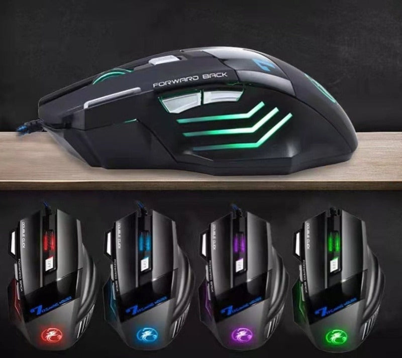 Mouse Gamer Laser X7 3200dpi Original Led USB 7 Botões Profissional - F7X Shop